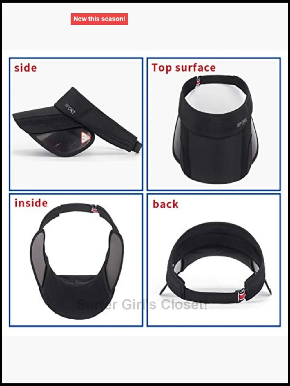 Adjustable Golf Sun Visor Hat with Retractable Brim UV Protection